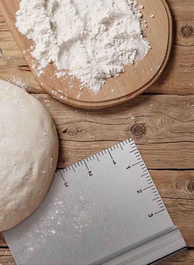 Degskrapa i rostfritt stål med mätguide - Bild 2